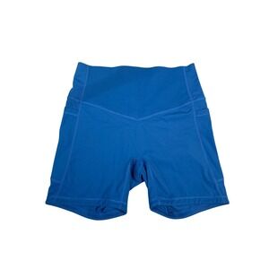 Halara V Waist Pocketed Bike Shorts Blue‎ Size S
